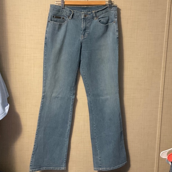 New York & Company Light Blue Flare Jeans - Picture 1 of 5